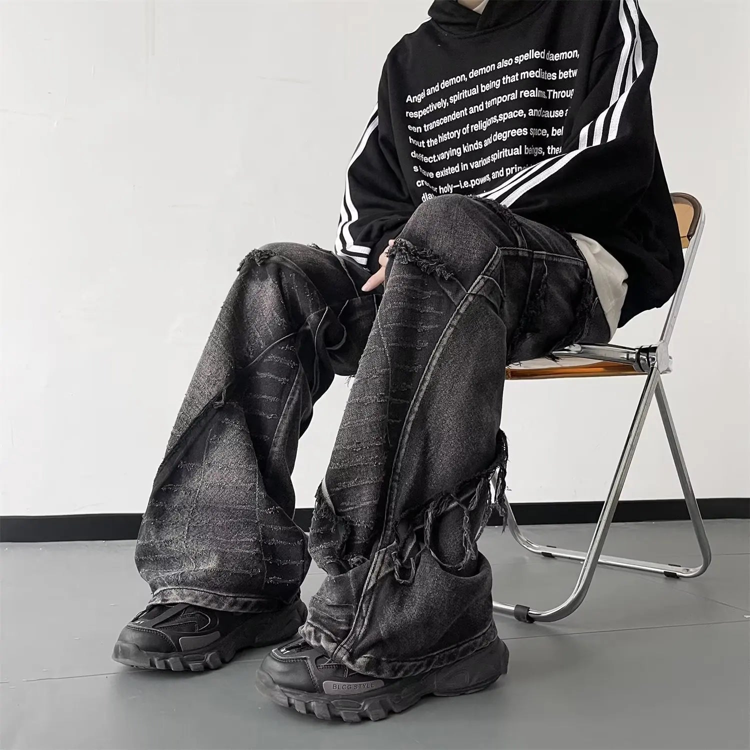 Streetwear Baggy Jeans Y2K Hip Hop Retro Baggy Jeans Men Jeans Wide Leg Oversize Denim pants Denim Trousers Cargo Jeans