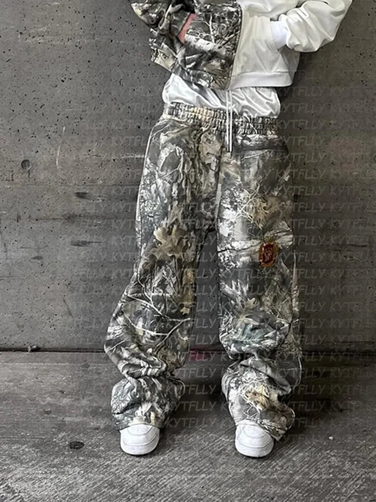 High waisted unisex straight fake dual style printed loose fashion jeans for daily casual street hip-hop Y2K clothing, hooded sw